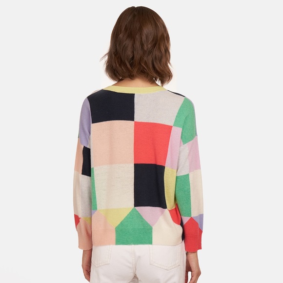 NWT $398 Autumn Cashmere Checkerboard Crew Sweater - Picture 4 of 7